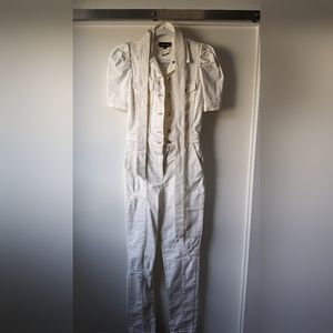 Retrofete Tori Denim Jumpsuit Vintage White